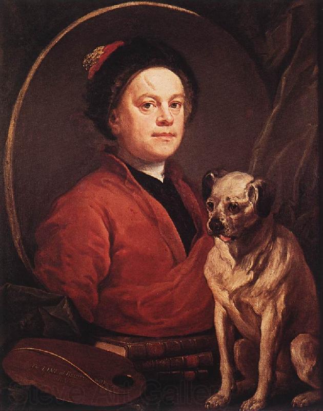 HOGARTH, William The Painter and his Pug f Norge oil painting art
